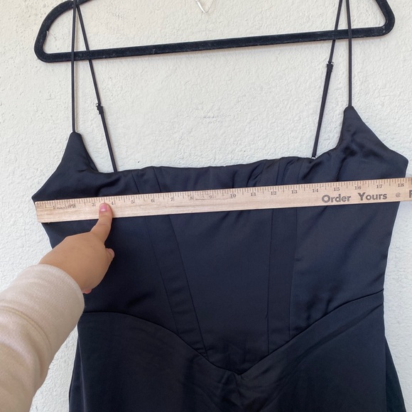 HOUSE OF CB 'Olivette' Black Satin Corset Maxi Dress NWOT gown size XL - Picture 8 of 9